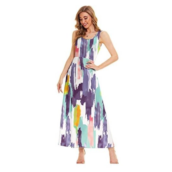 Women's Summer Sleeveless Party Tank Long Dress - Picture 3 of 8